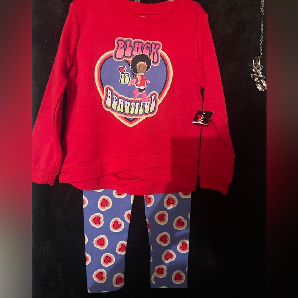 New with tags toddler size 3t outfit says black is beautiful